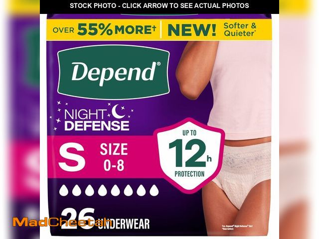 Lot 74-13949009 - Depend Night Defense Adult Diapers, Incontinence &amp; Postpartum Bladder Leak Underwear for Women, ...