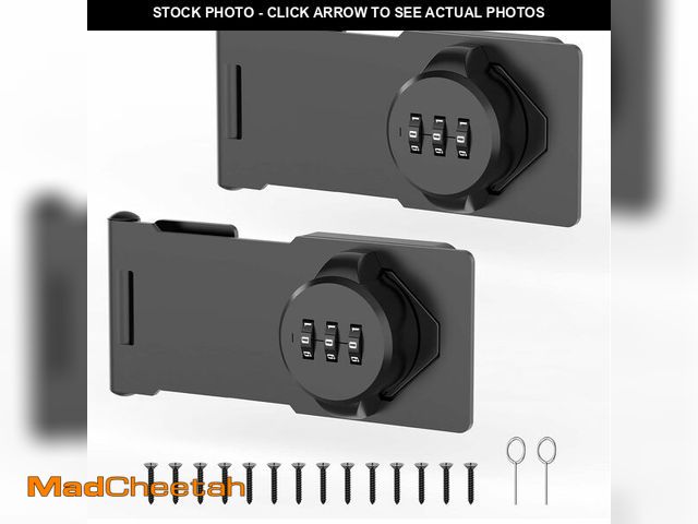 Lot 74-14597896 - YogePote Cabinet Locks with Combination, Hasp Locks, 2 Packs Black - UNUSED
