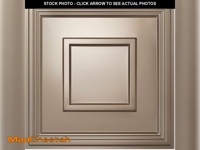 Lot 74-13698378 - STICKGOO Glue Up Ceiling Tiles, 24x24 Inch PVC Decorative Drop Ceiling Tile Golden Coffee 48 Sq. Ft,...