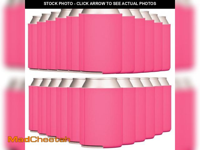 Lot 74-12121661 - TahoeBay Blank Beer Can Cooler Sleeves (25-Pack) Bulk Sublimation Blanks for Vinyl Plain Collapsible...