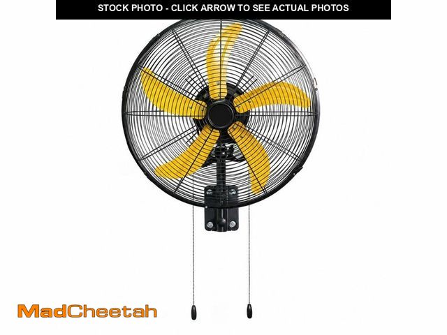 Lot 74-14467416 - WOCK HICFM 20 in. 3 Speeds High Velocity Oscillating Wall Mounted Fan in Yellow with 1/3 HP Powerful...