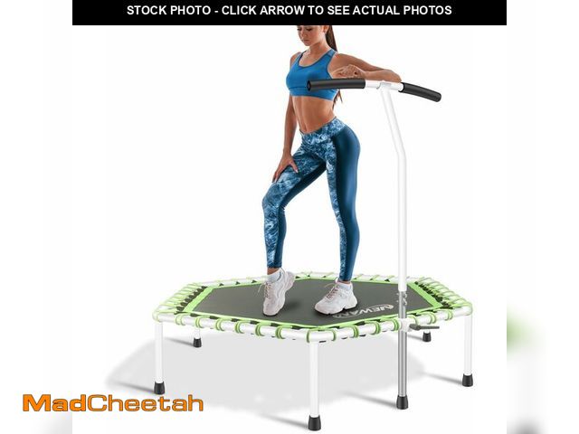 Lot 74-14250999 - Newan 48'' Fitness Trampoline with Adjustable Handle Bar, Silent Trampoline Bungee Rebounder Jumping...