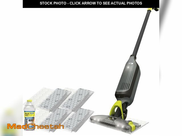 Lot 74-12828158 - Shark VACMOP Pro Cordless Hard Floor Vacuum Mop with On-Demand Spray and Headlights, includes 4 Disp...