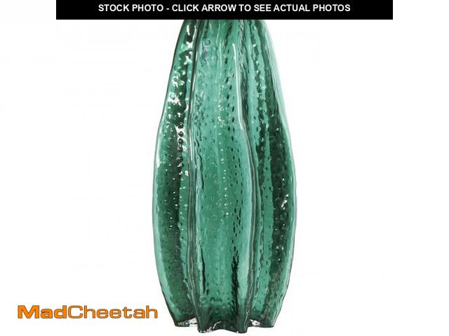 Lot 74-11848103 - Deco 79 Glass Handmade Decorative Vase Bubble Textured Centerpiece Vase with Wavy Body, Flower Vase ...