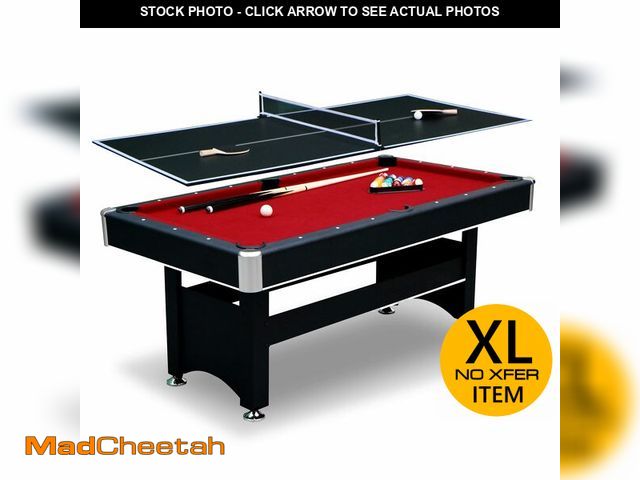 Lot 74-12786561 - (MISSING ALL HARDWARE,ACCESSORIES) Hathaway Spartan 2-in-1 6ft Pool Table with Ping Pong Top for Gam...