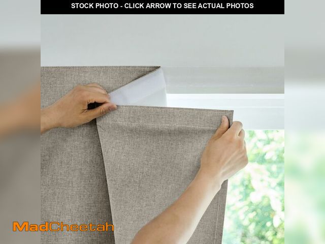 Lot 74-12713378 - Jilron Adhesive Curtain,100% Blackout Shades,No Rod,Easy to Install,Provides Privacy Protection for ...