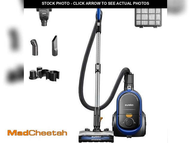 Lot 74-13331404 - Eureka Bagless Canister Vacuum with Washable HEPA Filter, 16KPA Suction for Carpets/Hard Floors, Com...