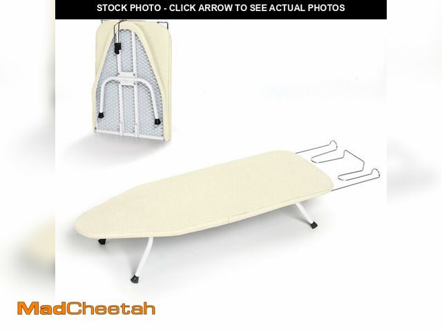 Lot 74-13545872 - Metal Small Ironing Board Tabletop 31x12, RAINHOL Countertop Mini Iron Board Foldable with Cotton Co...