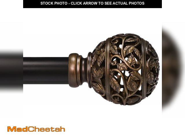 Lot 74-14046617 - Curtain Rods For Windows 48 to 84 Inches, 1 Inch Heavy-Duty Adjustable Decorative Curtain Rods With ...