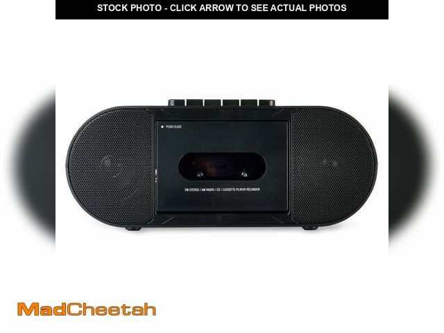 Lot 74-12857824 - onn. Portable CD/Cassette Boombox with Bluetooth Wireless Technology, Black - USED