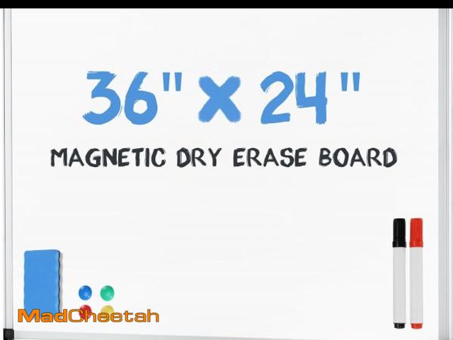 Lot 74-12510114 - DUMOS Magnetic Whiteboard Kit for Wall 36" x 24", Dry Erase Board with 1 Dry Eraser &amp; 2 Multicol...