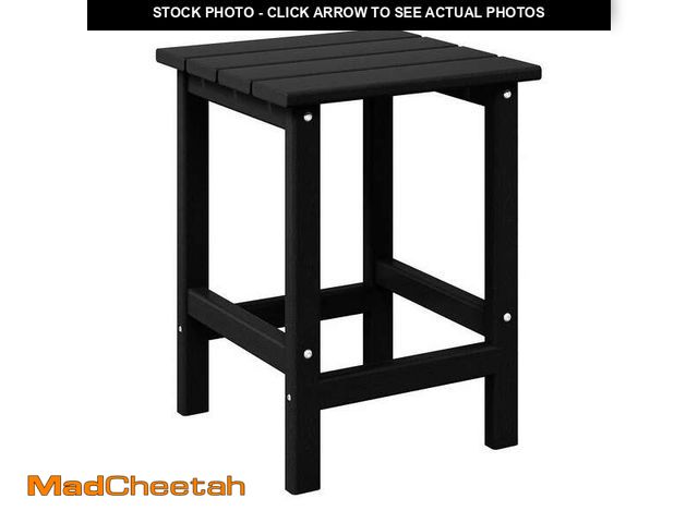Lot 74-14306934 - WESTIN OUTDOOR Mason 18 in. Black Poly Plastic Fade Resistant Outdoor Patio Square Adirondack Side T...