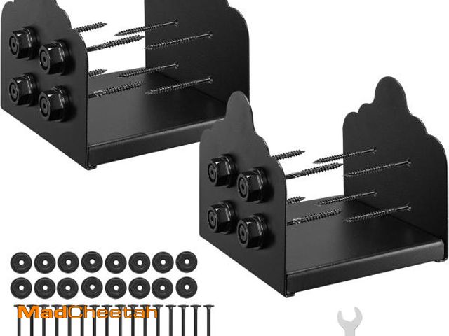 Lot 74-12138107 - VEVOR 8x8 Post Base 2 Pcs, Inner Size 7.9x7.5 inch / 200x190 mm Post Brackets, Heavy Duty Carbon Ste...