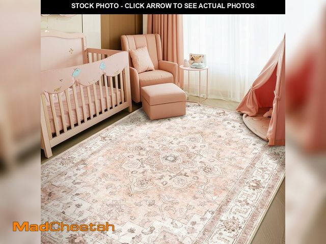 Lot 74-12710324 - CAPALOCA Machine Washable Rugs Nursery Rug 5x7 Cute Girl Non Slip Low Pile Water Repellent Soft Prin...