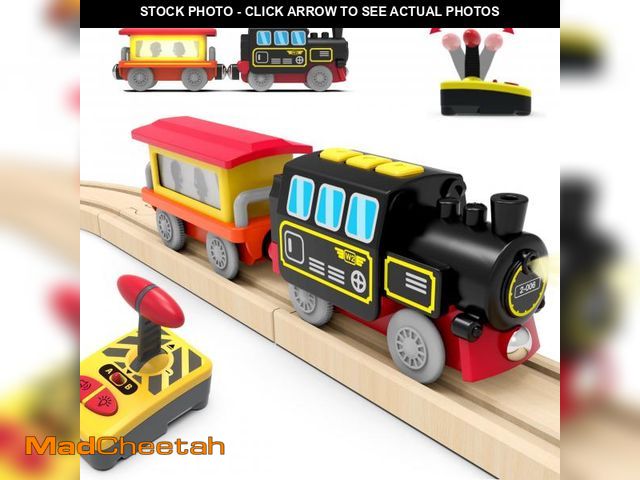 Lot 74-12310487 - Motorized Train for Wooden Track, Remote Control Train with Magnetic Connection, Battery Operated Lo...