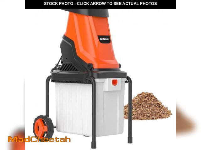 Lot 74-12481811 - MAXLANDER 15-Amp 120V Heavy-Duty Electric Wood Chipper with 1.2-Bushel Bin - UNUSED