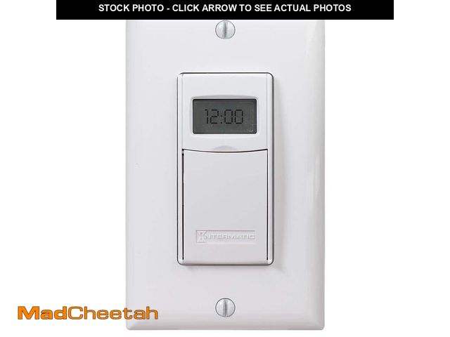 Lot 74-12691593 - *DIRTY/MISSING COVER* Intermatic 15 Amp 7-Day Indoor In-Wall Astronomic Digital Timer, White *DIRTY/...