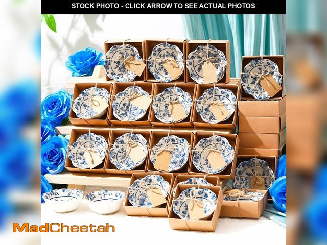 Lot 74-13965353 - SiliFine 24 Pcs Wedding Favors for Guests Small Ceramic Bowl Bulk Gifts Set 3.3 Inch Floral Design M...