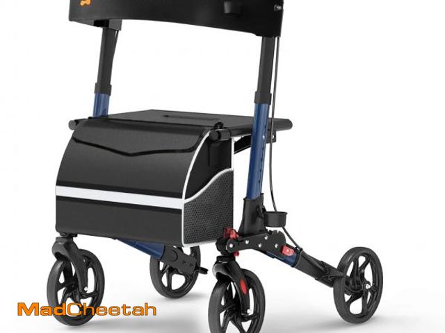 Lot 74-12510456 - Rollator Walkers for Seniors with Seat, No Assembly Foldable 8" Non-Slip Big Wheels All Terrain Ligh...