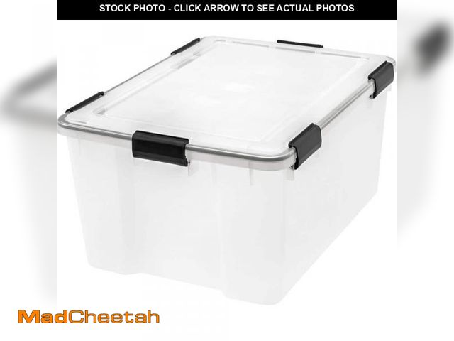 Lot 74-12289025 - *SEE DETAILS* IRIS 62 Qt./15.5 Gal. WeatherPro Storage Tote  4 pack *SEE DETAILS*  - USED