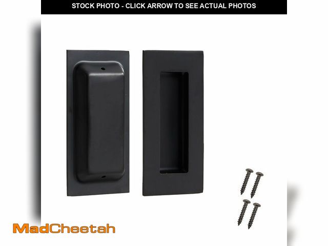 Lot 74-13626649 - Kindoodos Recessed Door Handles Finger Flush Pulls, 4 Inch Black Pocket Door Pull Hardware (4 Pack) ...