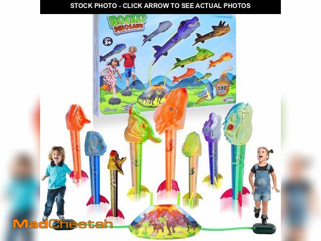 Lot 74-14209084 - Gizzjoy Dinosaur Rocket Launcher for Kids - Launch Up to 100 Ft, 8 Rockets and 2 Pads for Multi-Play...