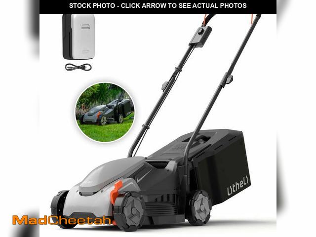 Lot 74-14354651 - Litheli 20V Cordless Electric Lawn Mower, 14-Inch, Brushless Motor, 5-Position Height Adjustment, wi...