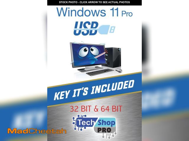 Lot 74-12313742 - Tech-Shop-pro Reinstall USB with key For Windows 11 Pro Version 32/64 bit. Recover, Restore, Repair ...
