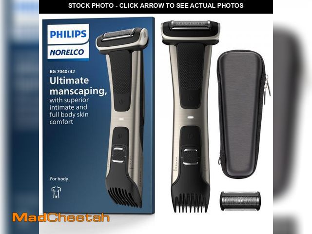 Lot 74-12311578 - Philips Bodygroom 7000 Series, Showerproof Groin and Body Trimmer for Men, Precise Body Grooming, Ad...