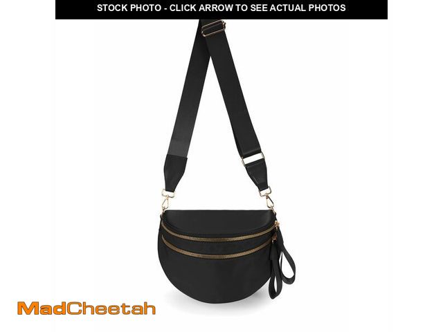 Lot 74-13548604 - Spacious Nylon Crossbody Bag Bum Bag Handbags Wallets Purses Trendy Shoulder Bag for Women (black) -...