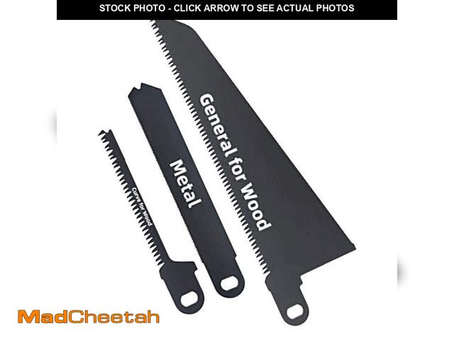 Lot 74-14182031 - 3-Piece HCS BIM Replacement Electric Hand Saw Blade Set with Wood Metal Plastic Cutting for Black+De...