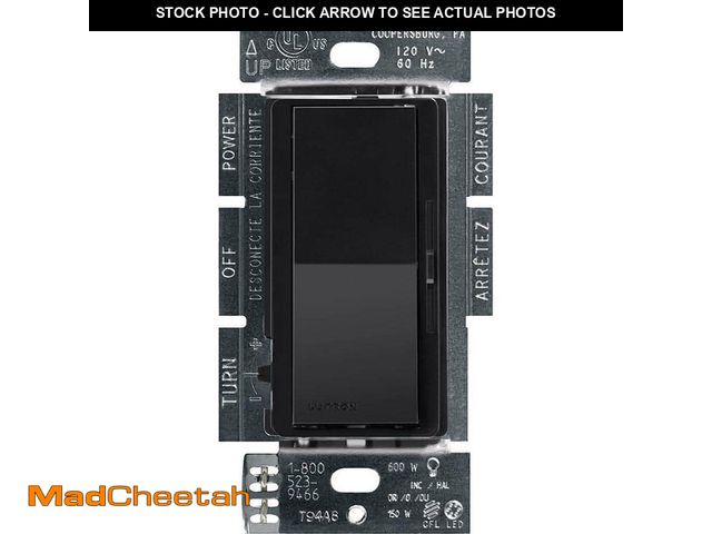 Lot 74-13800124 - Lutron Diva LED+ Dimmer Switch for Dimmable LED and Incandescent Bulbs, 150-Watt/Single-Pole or 3-Wa...