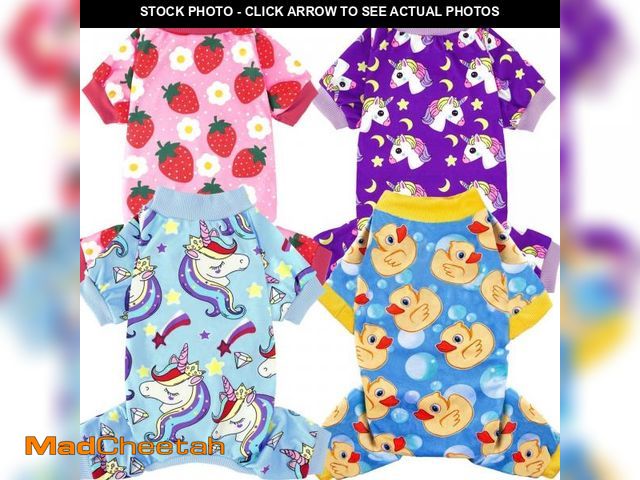 Lot 74-11559157 - XPUDAC 4 Pieces Dog Pajamas for Small Dogs Pjs Clothes Puppy Onesies Outfits for Doggie Christmas Sh...