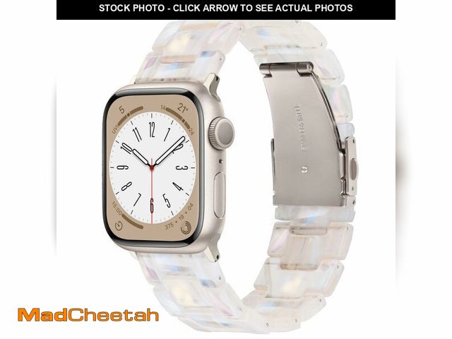 Lot 74-12608877 - V-MORO Resin Bands Compatible with Apple Watch Series 11/10/9/8/7 Starlight Buckle Lightweight Fashi...