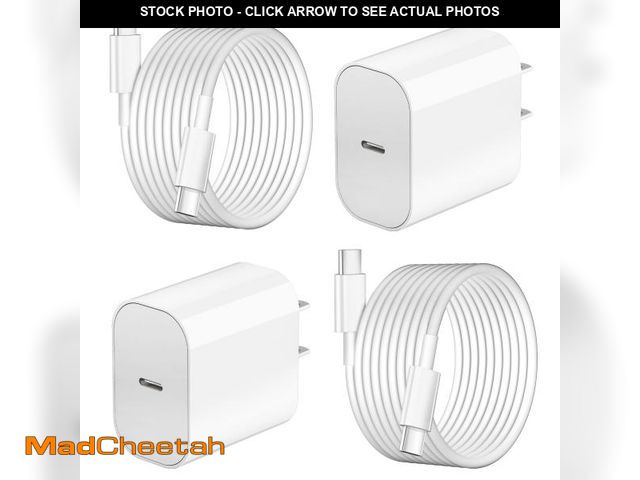 Lot 74-12306440 - Fast Charging for iPhone 16 15 Charger,2Pack 20W Apple USB C Charger Block with 6FT USB C to C Charg...