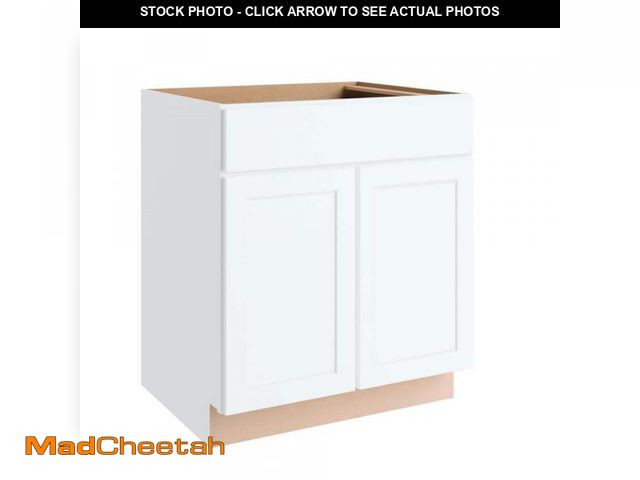 Lot 74-12409585 - Hampton Bay Courtland 30 in. W x 24 in. D x 34.5 in. H Assembled Shaker Sink Base Kitchen Cabinet in...
