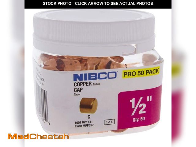 Lot 74-12852683 - Everbilt 1/2 in. x 1/2 in. Wrot Copper Tube Cap Pro Pack (50-Pack) - UNUSED