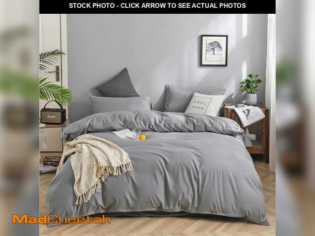 Lot 74-12605797 - Nanko Grey Queen Size Comforter Set, Winter Spring Soft Microfiber Reversible Down Alternative Quilt...
