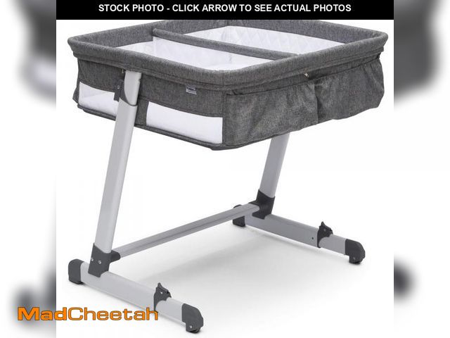 Lot 74-12274703 - Simmons Kids By The Bed City Sleeper Bassinet for Twins - Adjustable Height Portable Crib with Wheel...