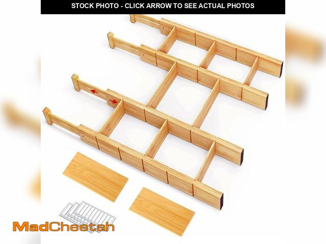 Lot 74-14067747 - Whitmor Adjustable Bamboo Drawer Dividers, Expandable 17"-22" Drawer Organizer, Space-Saving, Non-Sl...