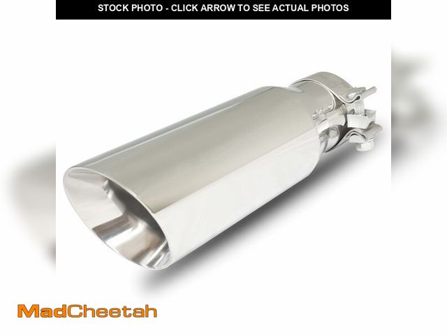 Lot 74-13630079 - Simnliras Exhaust Tip 3.0" Inlet to 4.0" Outlet Stainless Steel Double Wall Slant Cut Exhaust TailTi...