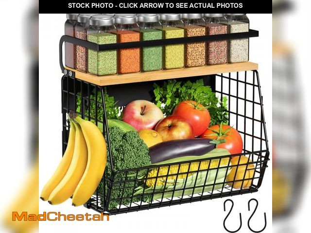 Lot 74-12117771 - Magnetic Shelf for Fridge with Wood Lid, Fruit Potato and Onion Storage Bins, Pantry Organizers &amp...