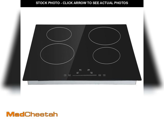 Lot 74-14114208 - SKYSHALO Built in Electric Stove Top, 23.2 x 20.5 in. 4 Burners, 240 Volt Glass Radiant Cooktop with...