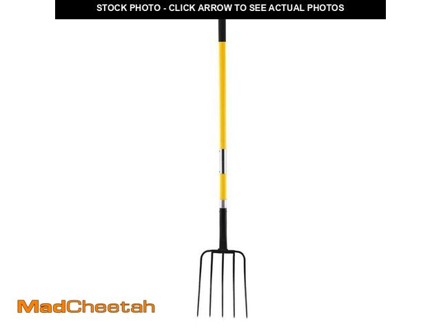 Lot 74-14468638 - SVOPES 5-Tine Garden Fork with Fiberglass Handle 57 in. Heavy-Duty Digging Tool Y-Grip Spading Fork ...