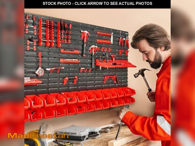 Lot 74-12633419 - VEVOR 48-Bin Wall Mounted Storage Bins Parts Rack Organizer Garage Shop Tool Organizer for Screws, N...