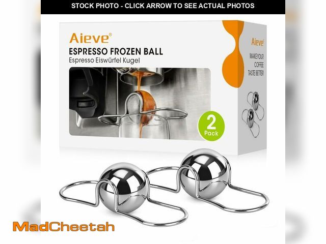Lot 74-13539869 - AIEVE 2 Pack Espresso Cooling Ball, Stainless Steel Frozen Ice Rock for Coffee, Espresso Accessories...