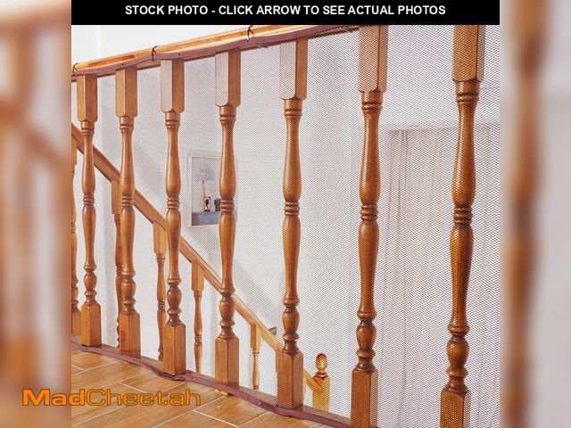 Lot 74-14206409 - Baby Gates for Stairs with Banister, Guard Safety Net for Baby, 15ft x 3ft Stair Railing Mesh Barrie...