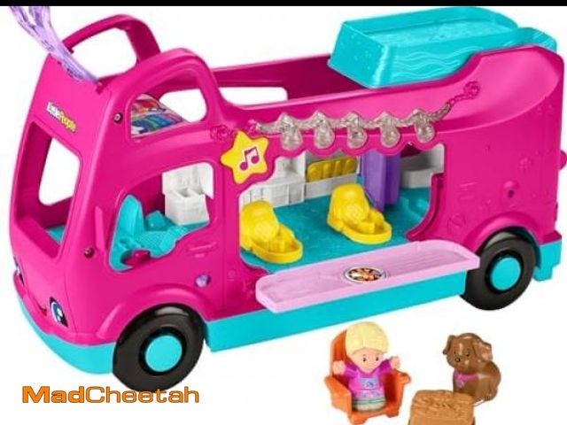 Lot 74-12399032 - Fisher-Price Little People Toddler Toy Barbie Dreamcamper RV Playset with Music Lights &amp; Figures...