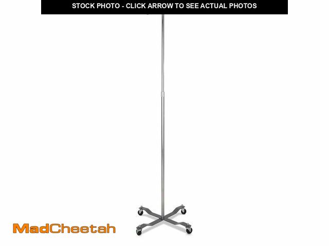Lot 74-12670494 - American Hospital Supply Adjustable IV Pole with 2 Hooks, Sturdy Base, Easy Maneuverability for Hosp...