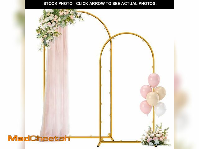 Lot 74-14145918 - Chesjin Metal Arch Backdrop Stand, 7.2FT+6FT Wedding Arches Frame, Gold Wedding Arch Backdrop Stand ...